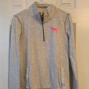 VS PINK half-zip fleece pullover